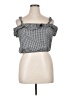 American Eagle Outfitters Checkered-gingham Chevron-herringbone Black Sleeveless Blouse Size XL - photo 1