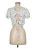 Luna Moon Polka Dots Ivory Short Sleeve Blouse Size M - photo 2