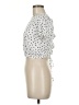 Luna Moon Polka Dots Ivory Short Sleeve Blouse Size M - photo 5