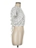 Luna Moon Polka Dots Ivory Short Sleeve Blouse Size M - photo 4
