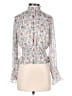 Paper Crane 100% Polyester Floral White Long Sleeve Blouse Size M - photo 1