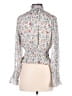 Paper Crane 100% Polyester Floral White Long Sleeve Blouse Size M - photo 2