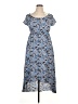 Morgan Taylor 100% Polyester Paisley Blue Casual Dress Size XL - photo 1