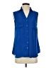 Talbots Outlet Blue Sleeveless Button-Down Shirt Size S - photo 1