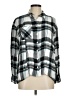 Cato 100% Rayon Plaid Gray Long Sleeve Button-Down Shirt Size M - photo 1