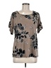 Ava James Tan Short Sleeve Blouse Size M - photo 1
