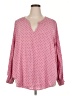 Torrid Polka Dots Pink Long Sleeve Blouse Size 2X Plus (2) - photo 1