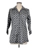 Foxcroft 100% Cotton Gray 3/4 Sleeve Button-Down Shirt Size 6 - photo 1