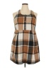 Unbranded 100% Polyester Plaid Brown Casual Dress Size 2X - photo 1