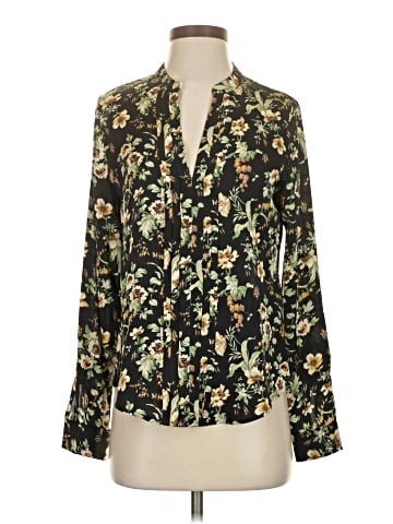 Elie Tahari Long Sleeve Silk Top (view 1)
