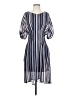 The Korner 100% Polyester Stripes Blue Casual Dress Size S - photo 1