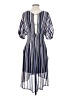 The Korner 100% Polyester Stripes Blue Casual Dress Size S - photo 2