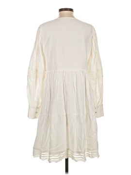 chinese dress ladies SOULIN 3/4 Sleeve Pintuck Linen Dress in White main image 0