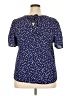 Unbranded 100% Polyester Stars Blue Short Sleeve Blouse Size XXL - photo 2
