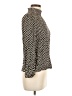 L.K. Bennett 100% Polyester Houndstooth Black Long Sleeve Blouse Size 6 - photo 4