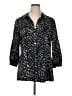 St. John 100% Silk Animal Print Black 3/4 Sleeve Silk Top Size 14 - photo 1