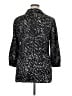 St. John 100% Silk Animal Print Black 3/4 Sleeve Silk Top Size 14 - photo 2
