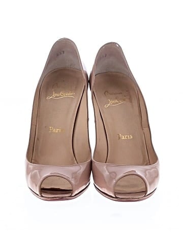 Christian Louboutin Vintage Patent Leather Very Prive Peep Toe Pumps 100mm (view 2)