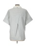 St. John Stripes Silver Short Sleeve Blouse Size L - photo 2