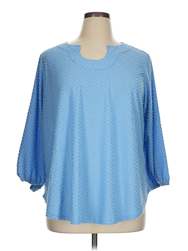 Pre-owned Ruby Rd. 3/4 Sleeve T-shirt In Blue
