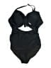 EOMENIE Solid Black One Piece Swimsuit Size M - photo 1