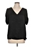 Naked Zebra 100% Polyester Black Short Sleeve Blouse Size L - photo 1