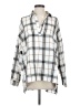 AEMI+CO Plaid Silver 3/4 Sleeve Blouse Size S - photo 1