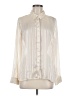 Express Metallic Ivory Long Sleeve Blouse Size M - photo 1