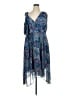 Chaps 100% Polyester Paisley Blue Cocktail Dress Size 16W - photo 1