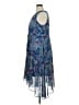Chaps 100% Polyester Paisley Blue Cocktail Dress Size 16W - photo 5