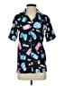 Unbranded 100% Polyester Graphic Black Short Sleeve Blouse Size XS - photo 1