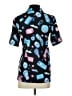 Unbranded 100% Polyester Graphic Black Short Sleeve Blouse Size XS - photo 2