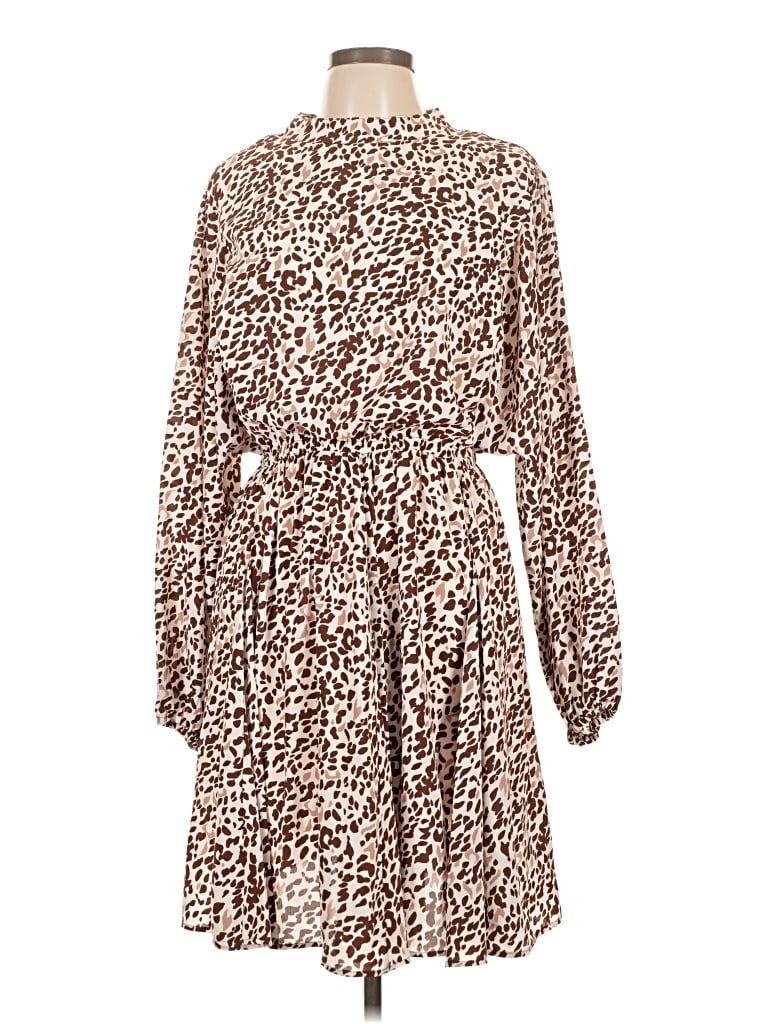 Pre-owned Kori America Casual Dress In Brown