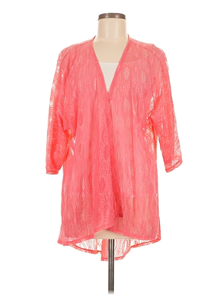 Pre-owned Lularoe Kimono In Pink