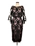 JS Collections 100% Polyester Black Purple Cocktail Dress Size 6 - photo 1