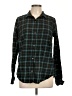 Old Navy 100% Cotton Plaid Green Long Sleeve Button-Down Shirt Size L - photo 1