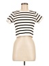 Assorted Brands Stripes Ivory Short Sleeve Top Size M - photo 1