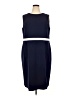Kasper Color Block Blue Cocktail Dress Size 20W - photo 1