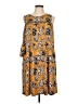Robert Louis Print Yellow Casual Dress Size L - photo 1