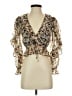 Francesca's 100% Polyester Gold 3/4 Sleeve Blouse Size XS - photo 1