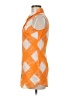 Boden 100% Cotton Argyle Orange Sleeveless Button-Down Shirt Size 6L - photo 5