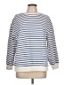 Trendy Queen Stripes White Pullover Sweater Size L - photo 1