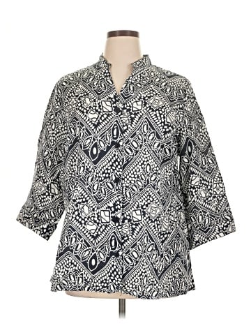 Saint Tropez West 3/4 Sleeve Button-Down Shirt (view 1)
