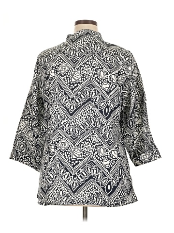 Saint Tropez West 3/4 Sleeve Button-Down Shirt (view 2)