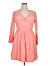 Torrid Solid Pink Casual Dress Size 1X Plus (1) - photo 1