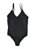 Venus Chevron-herringbone Black One Piece Swimsuit Size 12 - photo 1