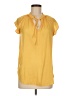 Ann Taylor LOFT 100% Polyester Yellow Short Sleeve Blouse Size M - photo 1