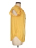 Ann Taylor LOFT 100% Polyester Yellow Short Sleeve Blouse Size M - photo 4