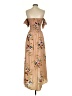 Unbranded Floral Tan Casual Dress Size XXS - photo 2