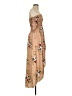 Unbranded Floral Tan Casual Dress Size XXS - photo 4